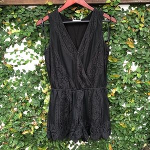 Black Lace Romper